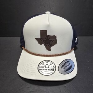 HOOey Dallas Cowboys White/Navy State Patch Trucker Snapback Hat